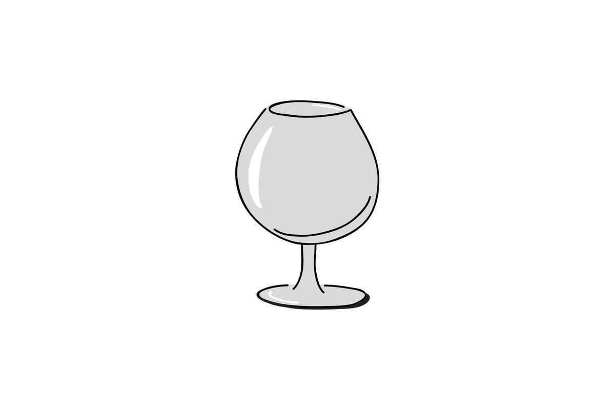 Ilustración de una copa de brandy