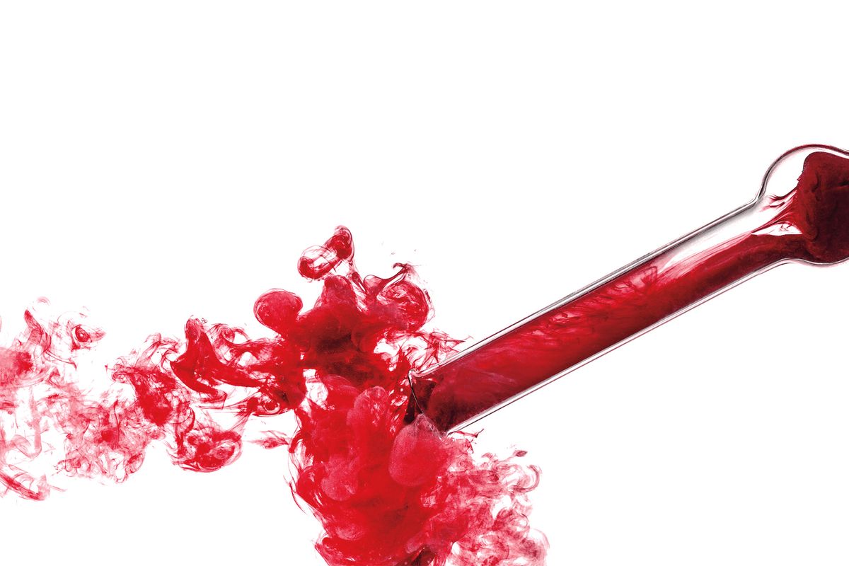 Стилизирано изображение на червено вино и червен дим в пчеларя