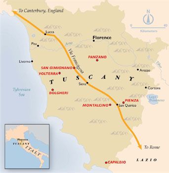 Карта на Тоскана