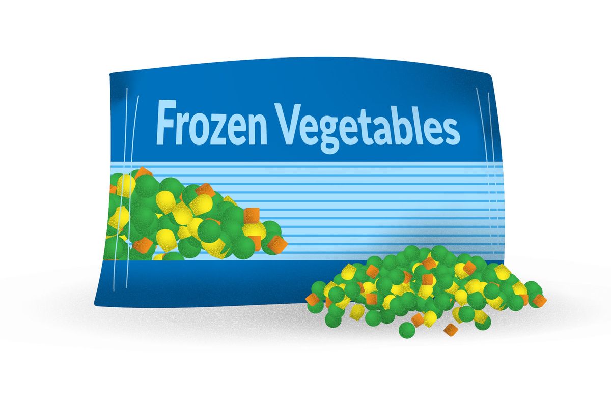 Ilustración de verduras congeladas