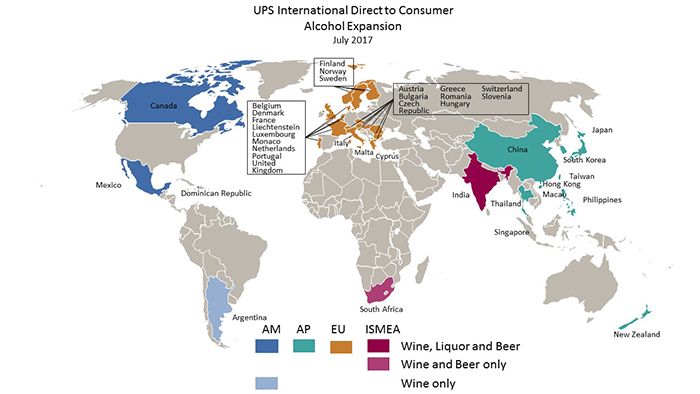 UPS разширява международните доставки на вино до 39 държави