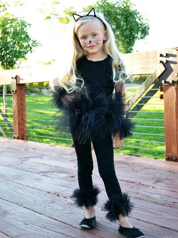 Perinteinen musta kissa Halloween-puku
