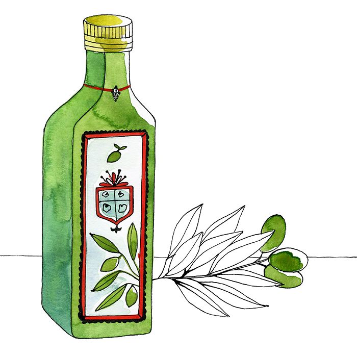 Иллюстрация из оливкового масла