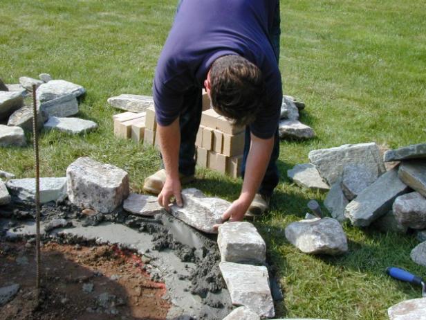 ファイヤーピットの石を設定する方法