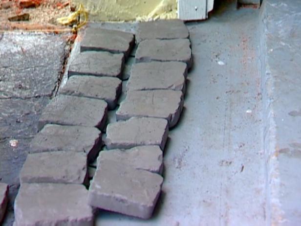 石畳の私道を敷設する方法-ステップ3：ボーダー石畳を敷設する