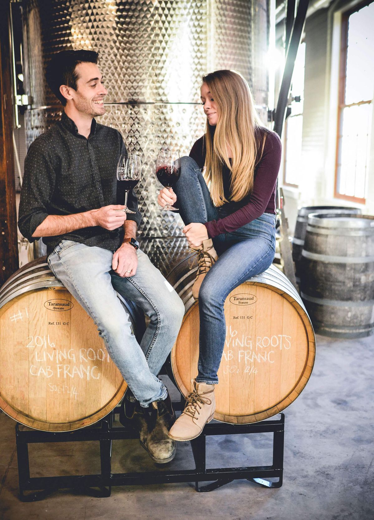 Sebastian y Colleen Hardy de Living Roots Wine, Rochester, NY.