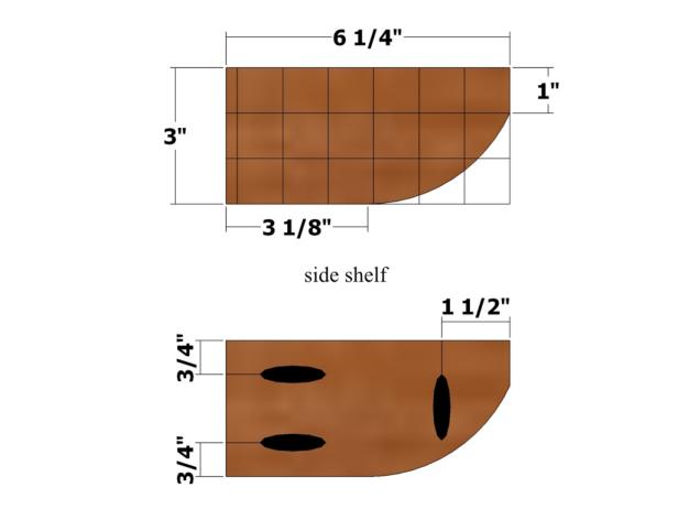Utilitzeu el disseny que es mostra com a guia per mesurar, marcar i tallar els prestatges laterals per donar-los forma.