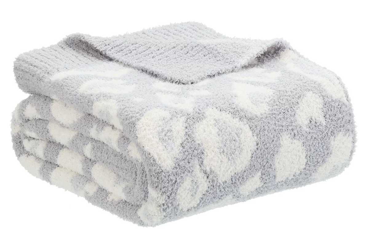 Walmart Better Homes & Gardens Gray Leopard Cozy Knit Throw Blanket, Oversized Throw