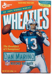 Dan Marino en la caja de Wheaties
