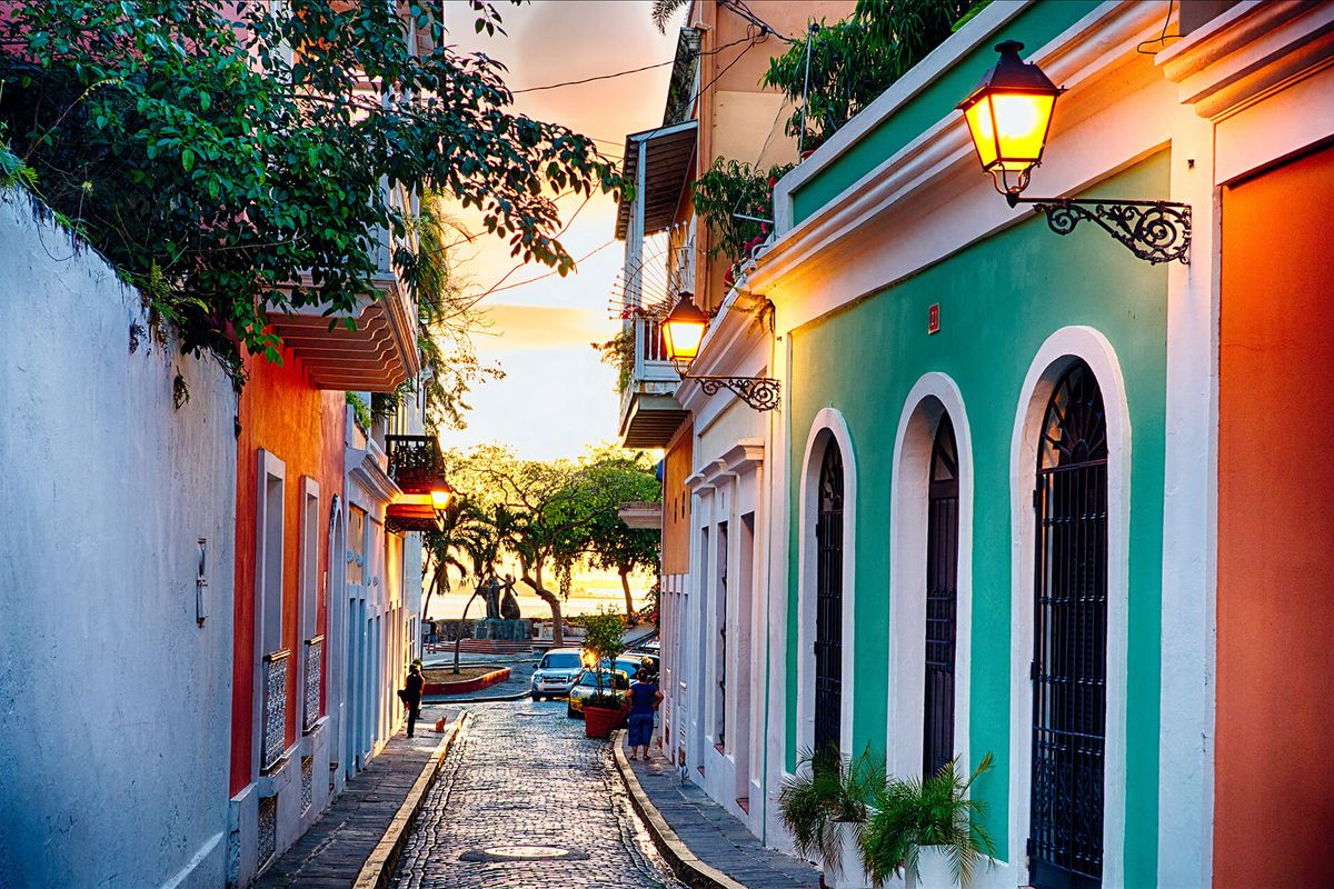 De straten van Old San Juan, Puerto Rico