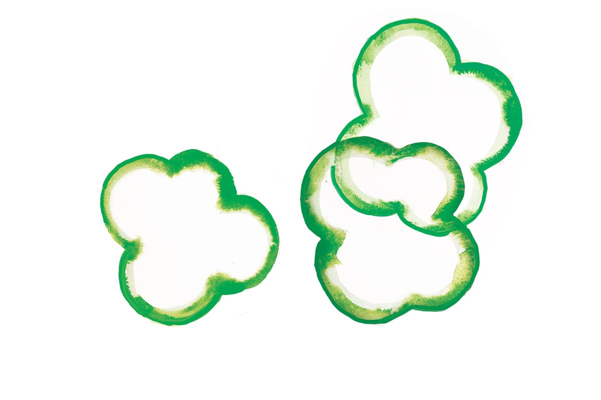Ilustración de rodajas de pimiento verde