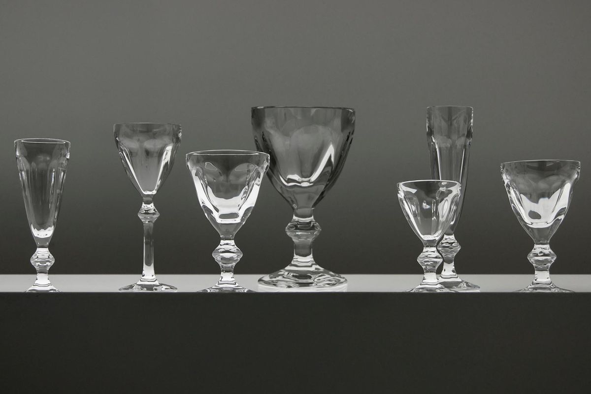 Pahare vintage de cristal italian de vin / Foto de Riccardo Bianchini, Alamy