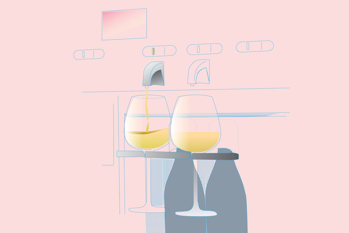 ガラスに注がれているワインのイラスト。