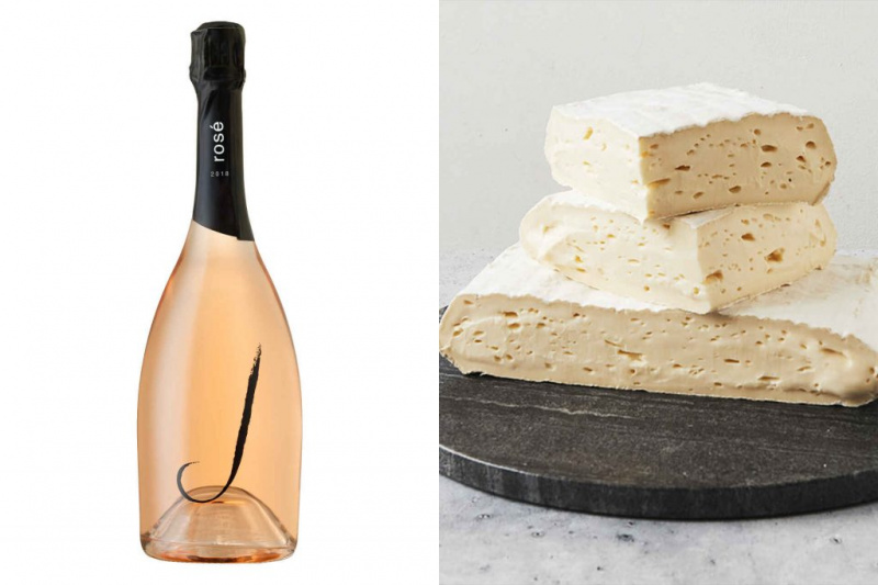   J Vinyes and Winery 2018 Vintage Brut Rosé and Mystic Cheese Co. Melinda Mae