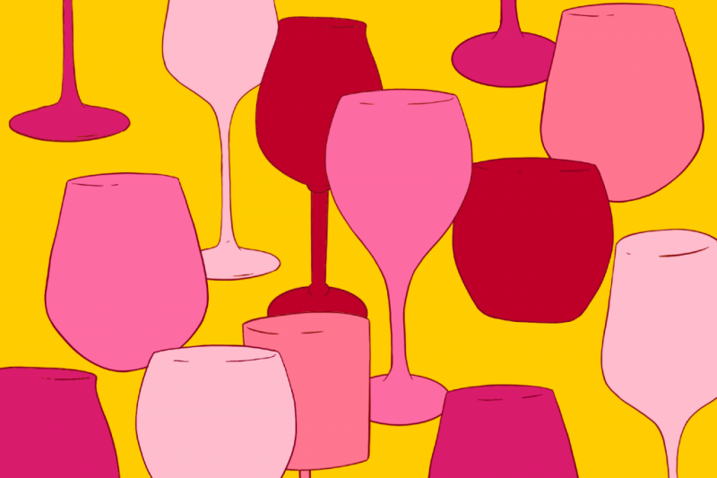   berbagai jenis gelas anggur